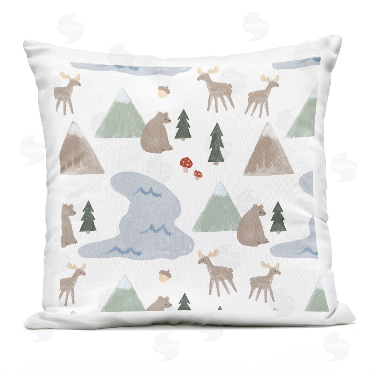 Varied Animals Wildlife Nature Mountains Scenery Outdoor Printed Pillow, Home Decor by Stupell Studio