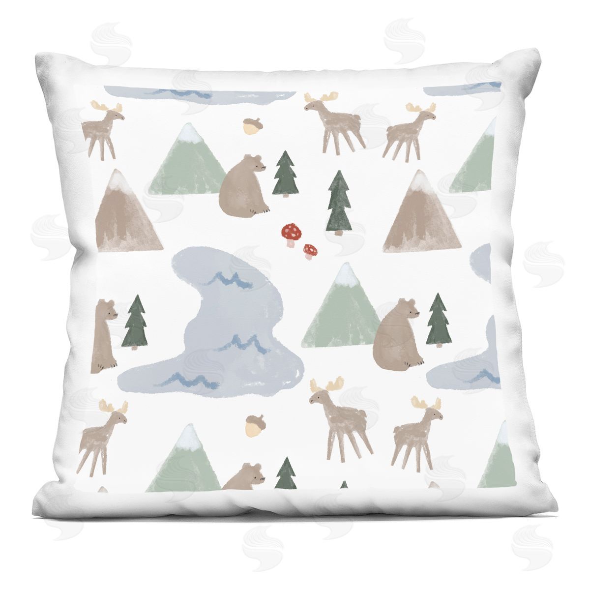 Varied Animals Wildlife Nature Mountains Scenery Decorative Printed Pillow, Home Decor by Stupell Studio