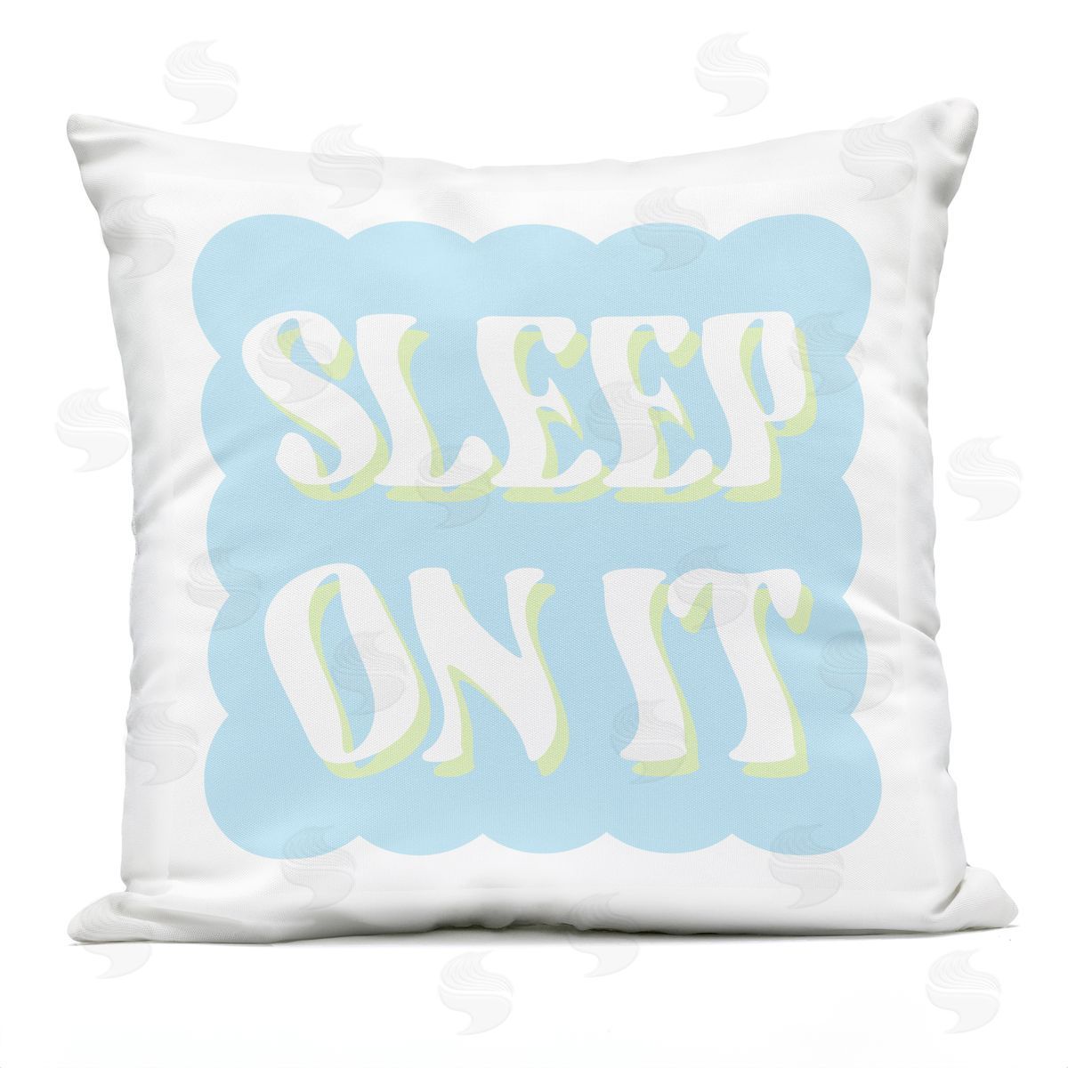 Sleep On It Wavy Retro Phrase Cloud Text Outdoor Printed Pillow, Home Decor by Stupell Studio