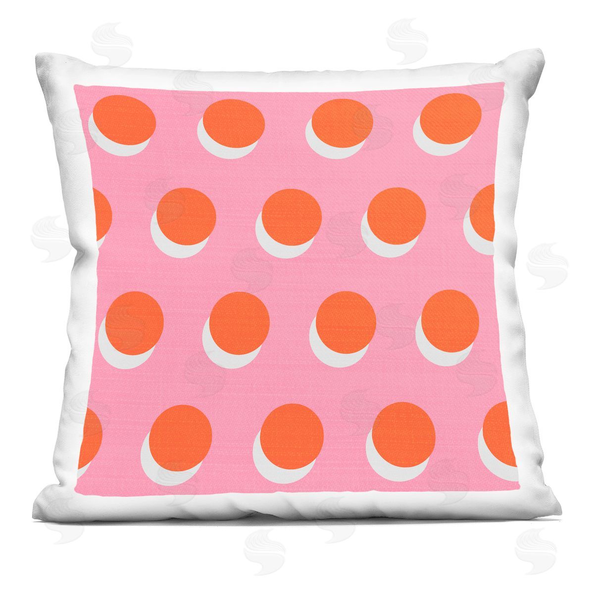 Orange Over Pink Polka Dot Circles Decorative Printed Pillow, Home Decor by Stupell Studio