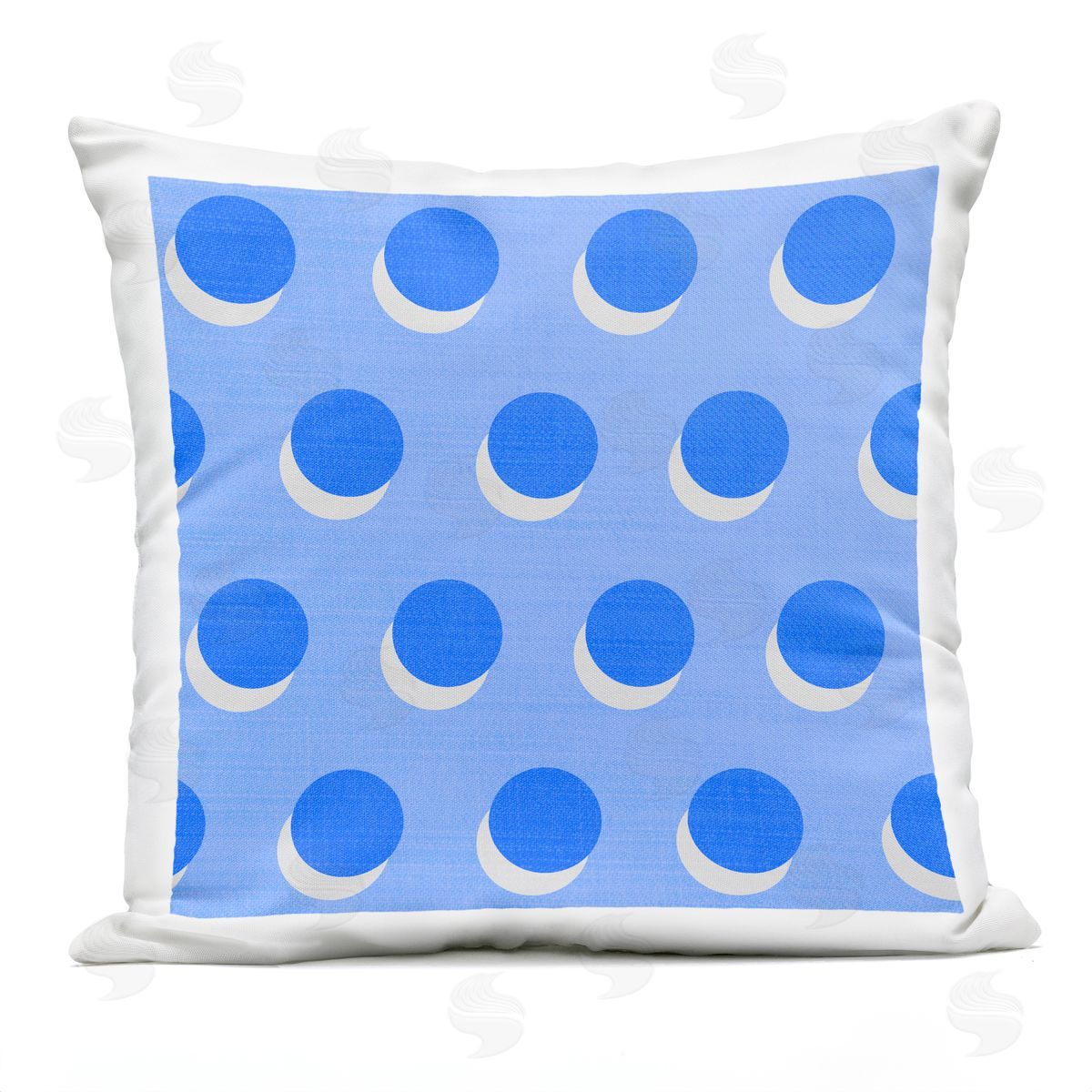 Layered Blue Polka Dot Circle Shapes Outdoor Printed Pillow, Home Decor by Stupell Studio