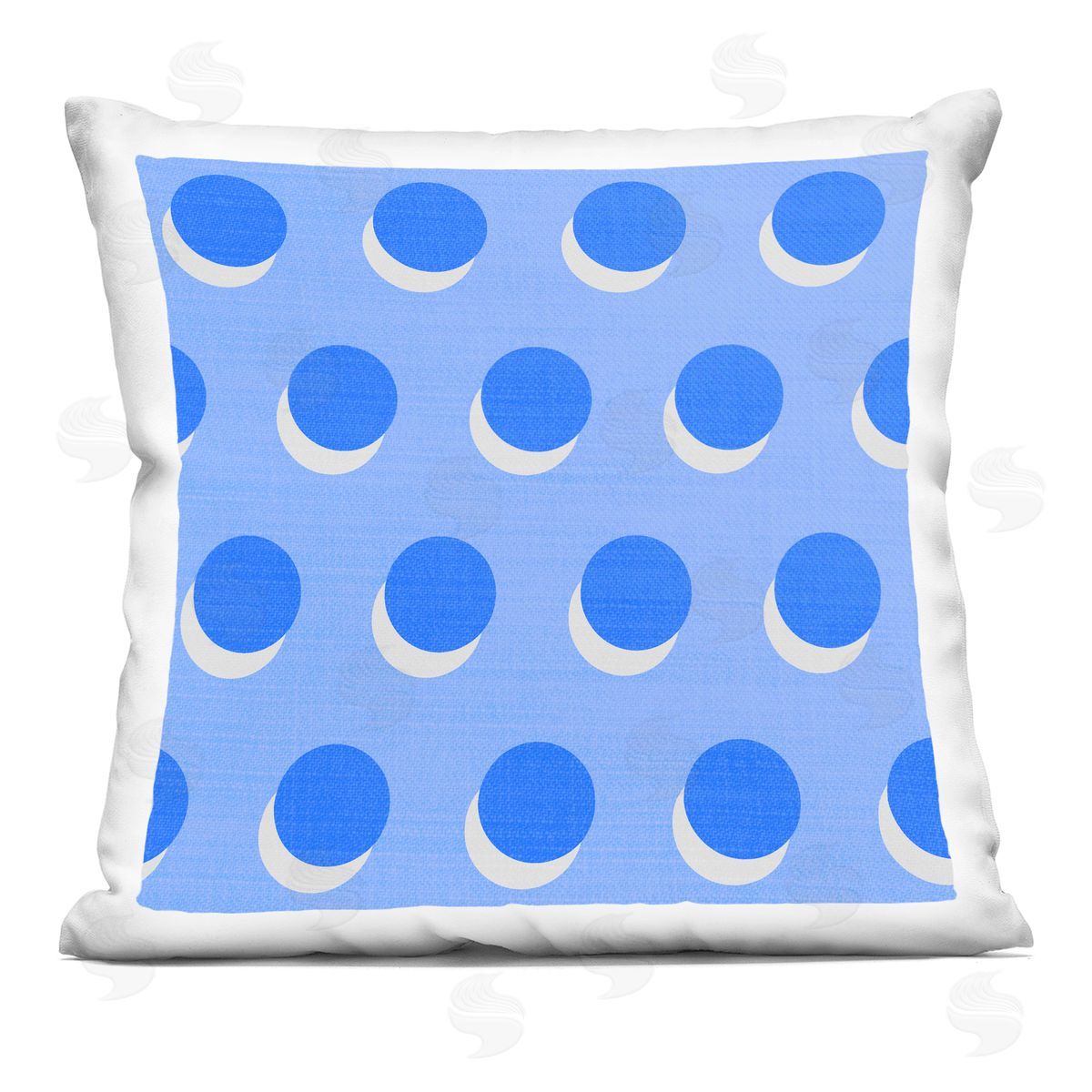 Layered Blue Polka Dot Circle Shapes Decorative Printed Pillow, Home Decor by Stupell Studio
