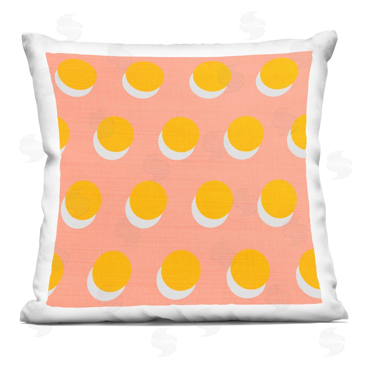Yellow Over Pink Polka Dot Circles Decorative Printed Pillow, Home Decor by Stupell Studio