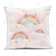 Stupell Studio | Magical Rainbow Pink Fluffy Clouds Gleaming Stars