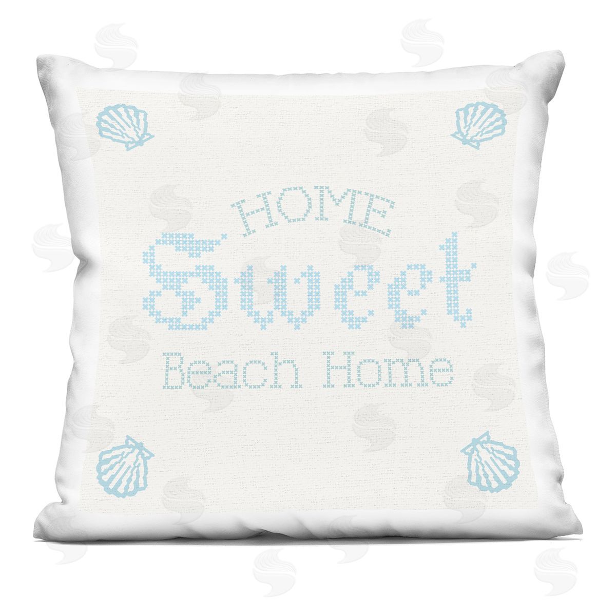 Sweet Beach Home Delicate Blue Seashell Phrase Decorative Printed Pillow, Home Decor by Stupell Studio