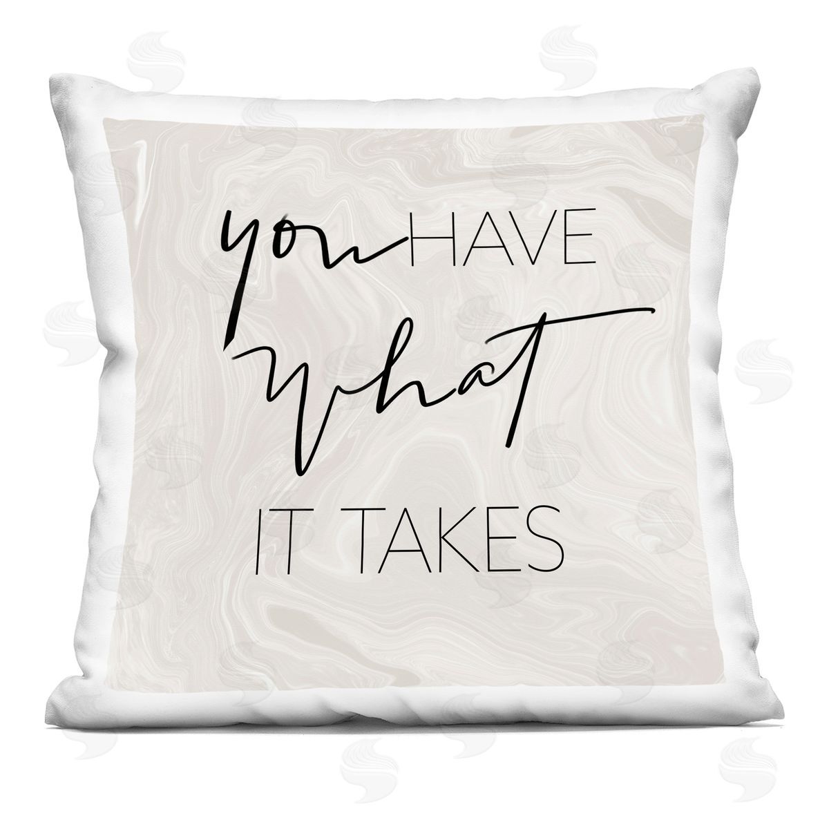 You Have What It Takes Motivational Marbled Pattern Decorative Printed Pillow, Home Decor by Sundance Group