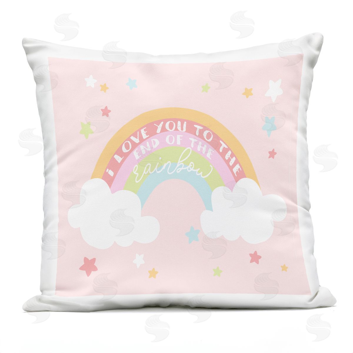 Love You Whimsical Rainbow Stars Kids Quote Outdoor Printed Pillow, Home Decor by Stupell Studio