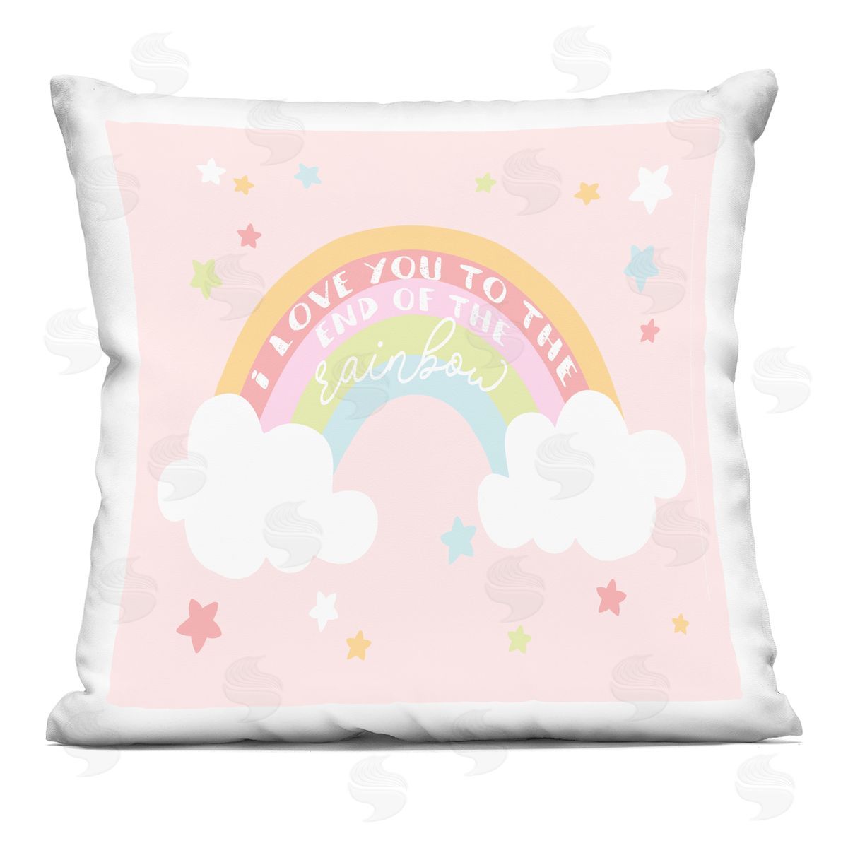 Love You Whimsical Rainbow Stars Kids Quote Decorative Printed Pillow, Home Decor by Stupell Studio