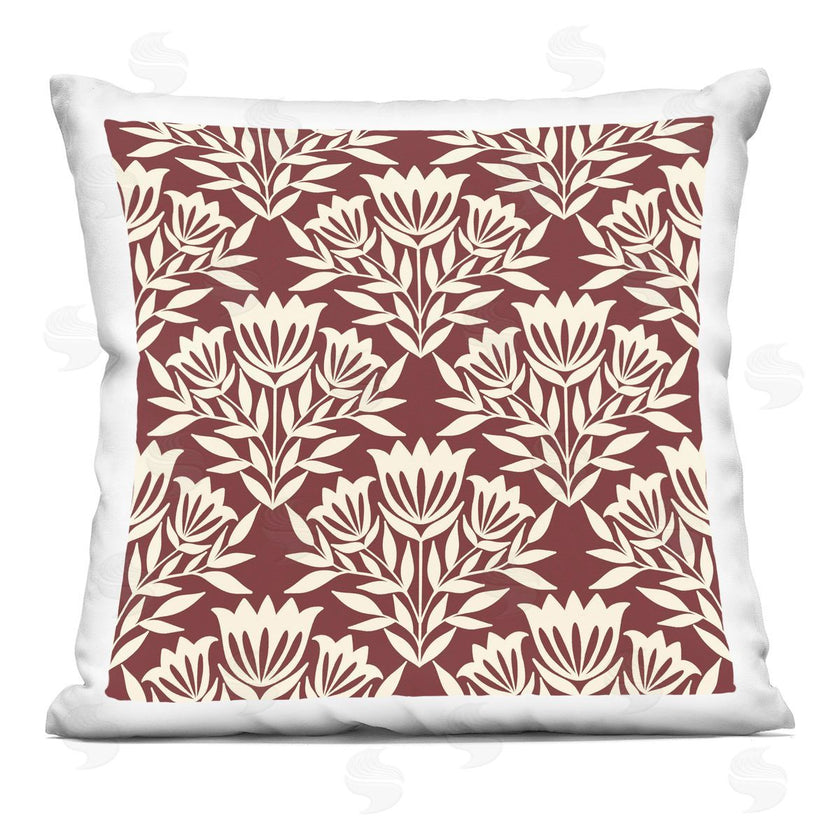 Taylor Shannon Designs | Traditional Maroon Flower Arrangement Cream Pattern