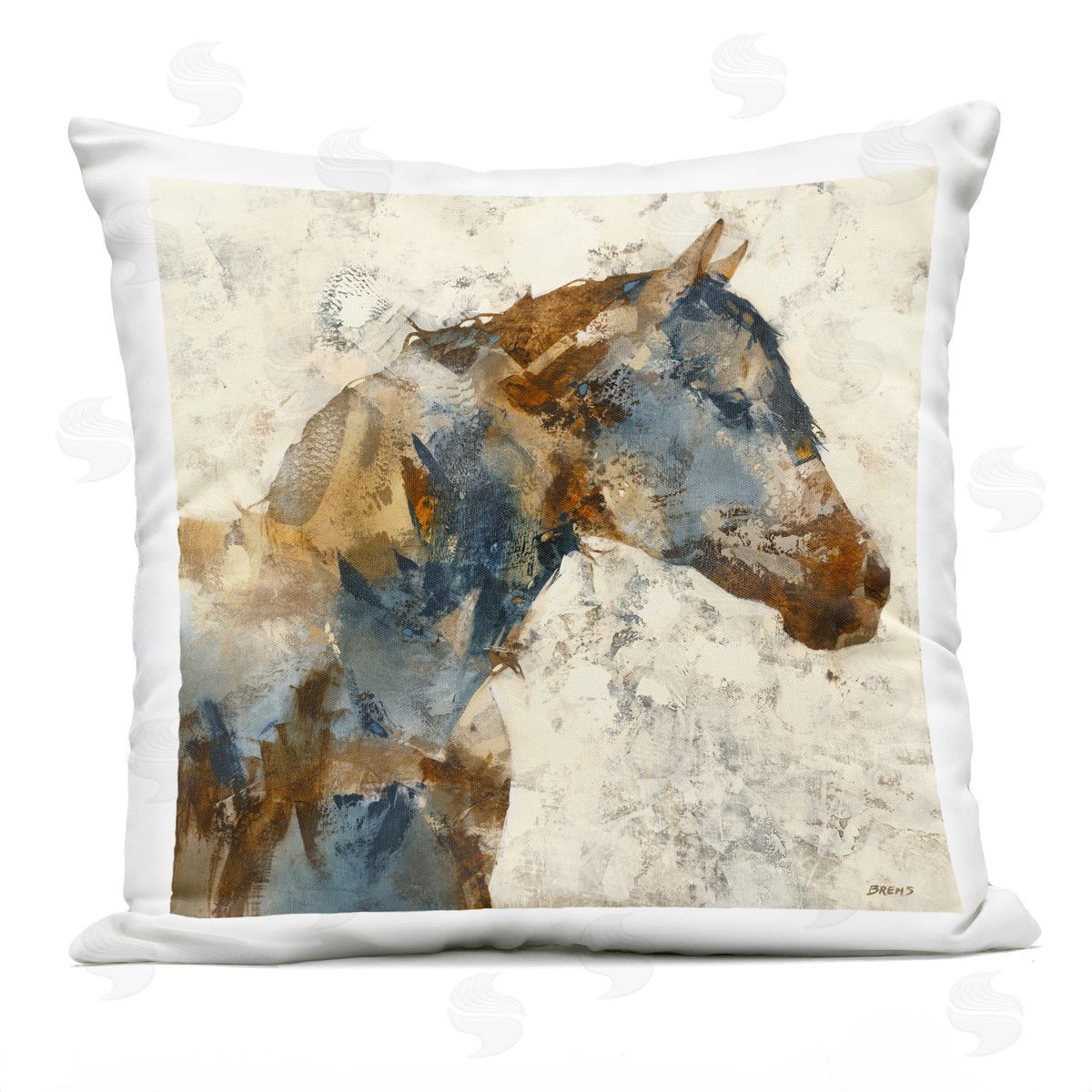 Abstract Farm Horse Rural Rustic Animal Portrait Outdoor Printed Pillow, Home Decor by Scott Brems