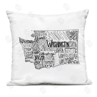 Saturday Evening Post | Washington State Various Cities Typography Map