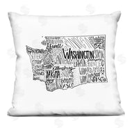 Saturday Evening Post | Washington State Various Cities Typography Map