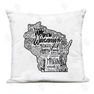 Saturday Evening Post | Wisconsin State Outline Shape Typography Cities