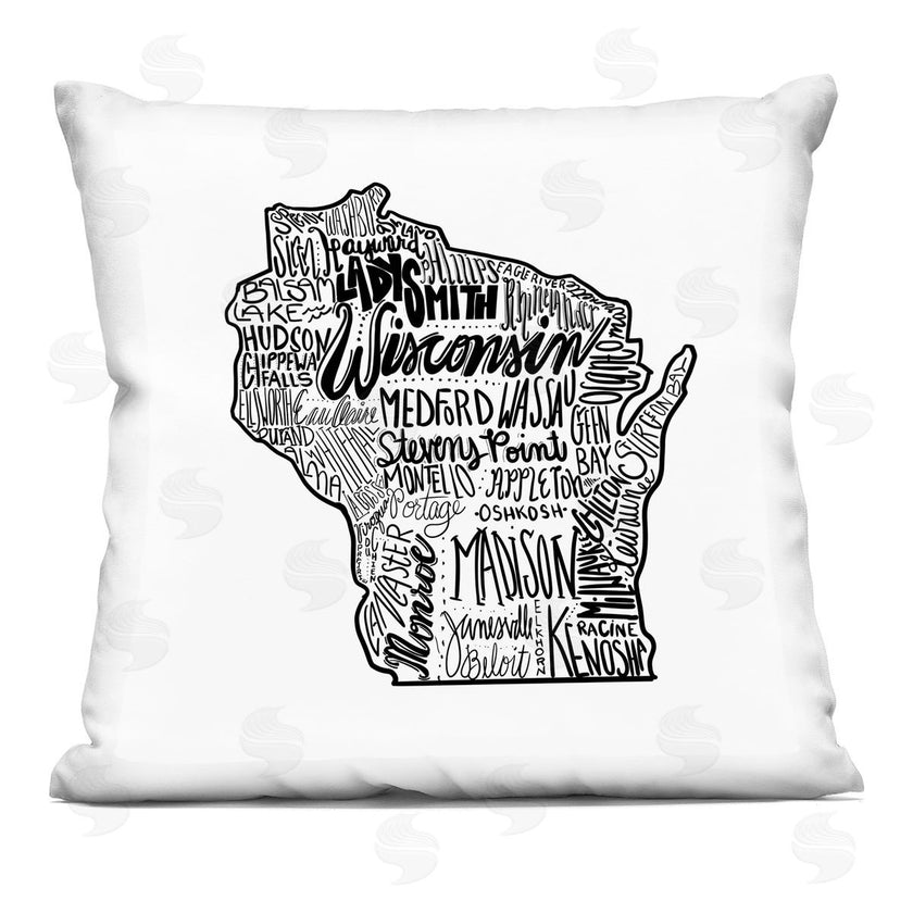 Saturday Evening Post | Wisconsin State Outline Shape Typography Cities