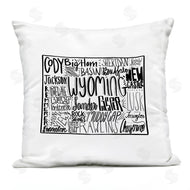 Saturday Evening Post | Wyoming State Cities Map Typography Outline