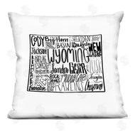 Saturday Evening Post | Wyoming State Cities Map Typography Outline