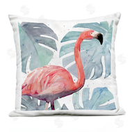 Annie Warren | Tropical Flamingo Lush Green Monstera Plant Leaves