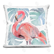 Annie Warren | Pink Tropical Flamingo Green Monstera Plant Leaves