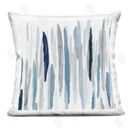 Susan Jill | Abstract Brushed Rainfall Contemporary Blue Lines