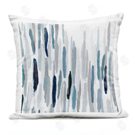 Susan Jill | Blue Varied Abstract Brushed Rainfall Lines