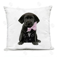 Amanda Greenwood | Black Puppy Pink Glam Bow Pet Portrait