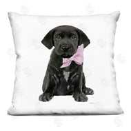 Amanda Greenwood | Black Puppy Pink Glam Bow Pet Portrait