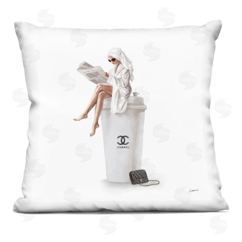 Ziwei Li | Chic Fashion Coffee & Purse Female Wearing Robe