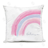 Elizabeth Tyndall | Believe Calligraphy Pink Blue Pastel Rainbow