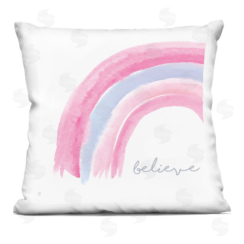 Elizabeth Tyndall | Believe Calligraphy Pink Blue Pastel Rainbow