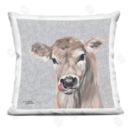Michele Norman | Baby Calf Cow Portrait Botanical Blossom Pattern