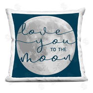 Stupell Studio | Love You to Moon Blue Calligraphy Night Sky