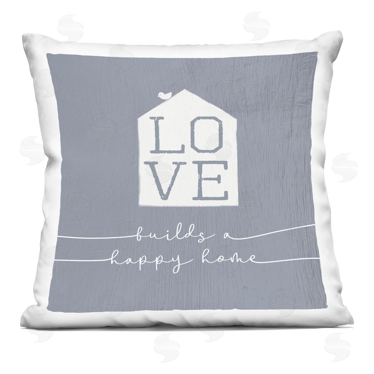 Love Builds Happy Home Rustic Bird Perched Decorative Printed Pillow, Home Decor by Stupell Studio
