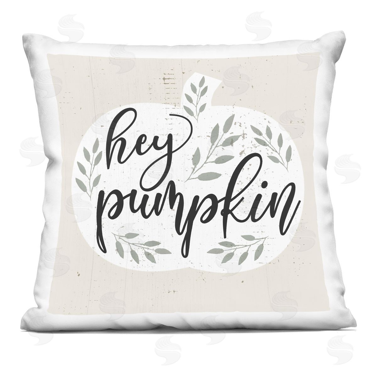 Hey Pumpkin Charming Botanical Silhouette Foliage Decorative Printed Pillow, Home Decor by Stupell Studio