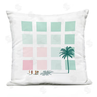 Victoria Kukla | Tropical Palms Beach Geometric Pastel Square Shapes