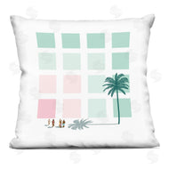 Victoria Kukla | Tropical Palms Beach Geometric Pastel Square Shapes