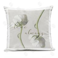 Stupell Studio | Love Always Phrase Asymmetrical White Rose Blossoms