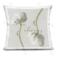 Stupell Studio | Love Always Phrase Asymmetrical White Rose Blossoms