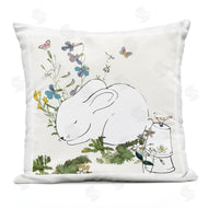 Sangita Bachelet | Sleeping Bunny Rabbit Floral Butterfly Garden