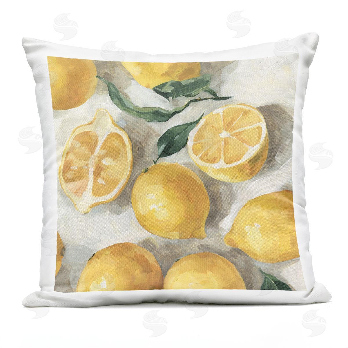 Citrus Lemon Fruits Sliced Country Farmhouse Outdoor Printed Pillow, Home Decor by Emma Caroline