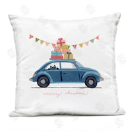 June Erica Vess | Blue Merry Christmas Car Peeking Cat Gifts
