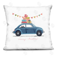 June Erica Vess | Blue Merry Christmas Car Peeking Cat Gifts