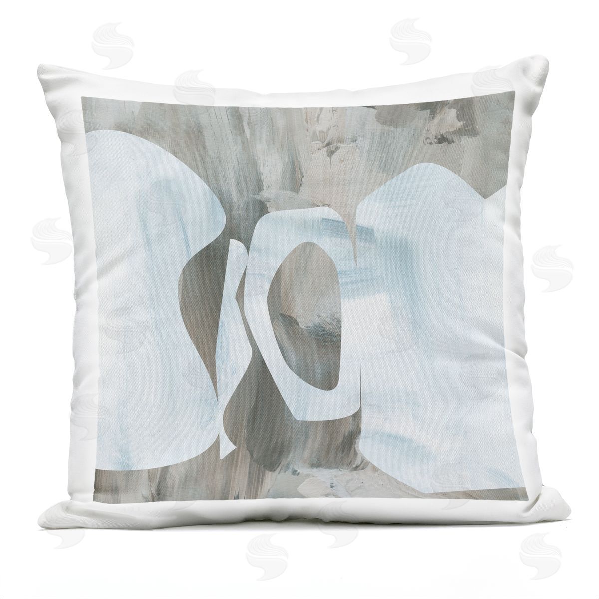 Layered Abstract Round Cutout Modern Shapes Outdoor Printed Pillow, Home Decor by Melissa Wang