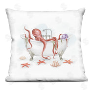 Ziwei Li | Red Octopus Swimming Bathtub Nautical Sea Life
