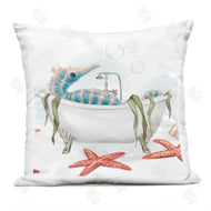 Ziwei Li | Vivid Blue Seahorse Nautical Bathtub Bubble