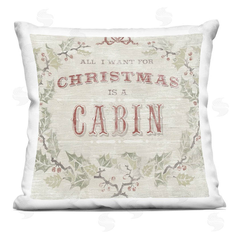 June Erica Vess | Christmas Cabin Phrase Rustic Holly Wreath