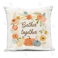 Victoria Barnes | Gather Together Phrase Mixed Autumnal Gourds Flowers
