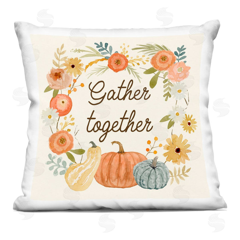Victoria Barnes | Gather Together Phrase Mixed Autumnal Gourds Flowers