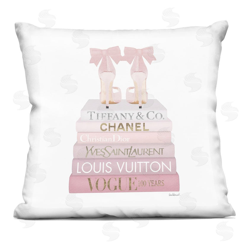 Amanda Greenwood | Pastel Pink Bow Heels Glam Fashion Bookstack