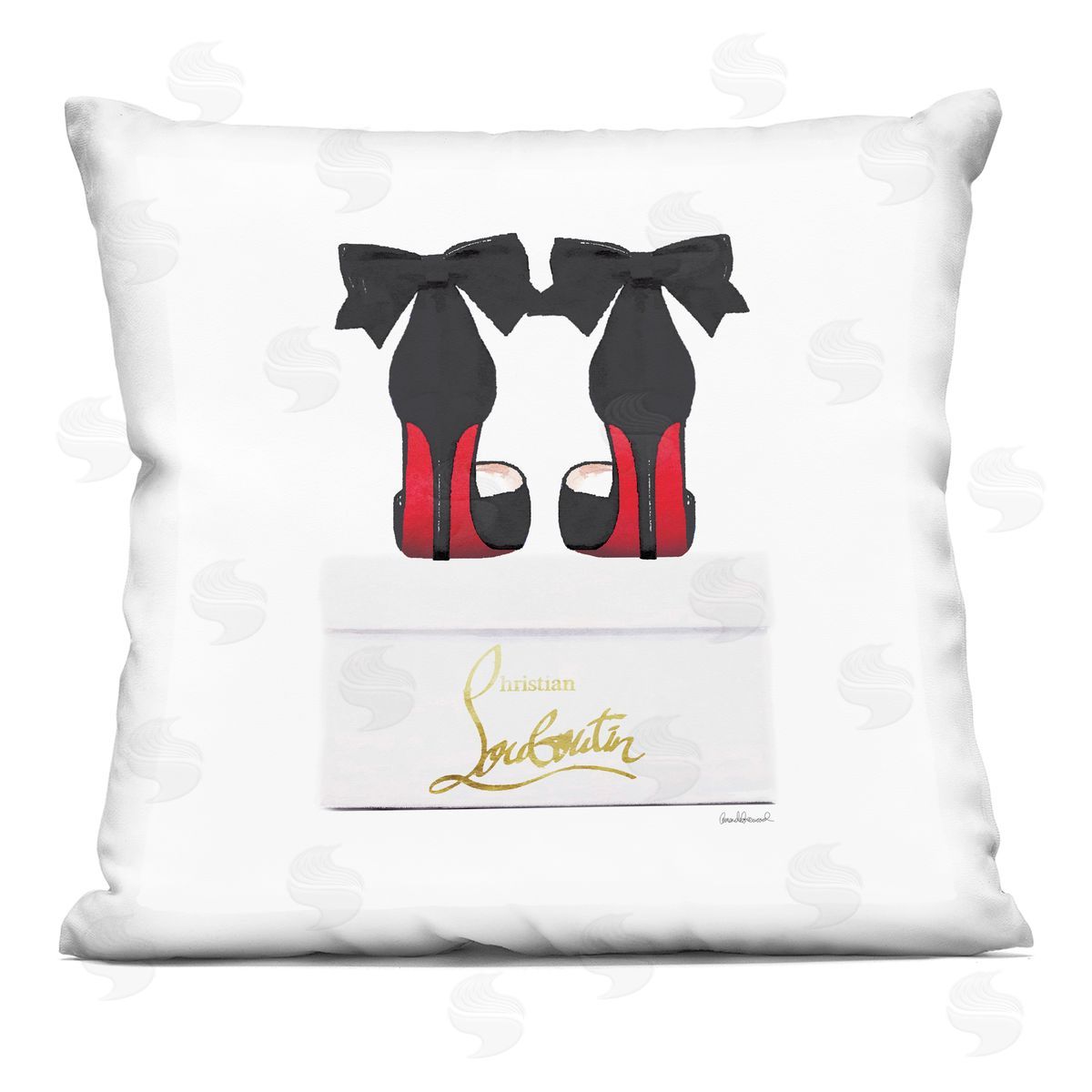 Designer Bow Heels Shoes Fashionable Glam Detail Decorative Printed Pillow, Home Decor by Amanda Greenwood