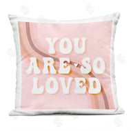 Stupell Studio | You Are Loved Retro Pink Rainbow Stripes
